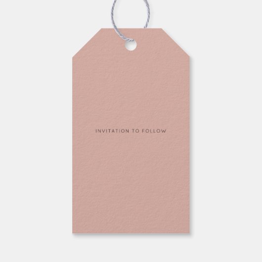 Hochzeitsstühle Boho Pink Save the Date Geschenkanhänger (Rückseite)