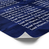 Hochzeitsstühle für Navy Blauer Sonnenblume Tabell Poster (Ecke)