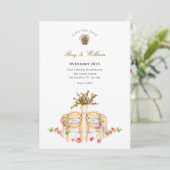 Hochzeitsstühle mit Pflanze Save The Date (Stehend Vorderseite)