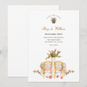 Hochzeitsstühle mit Pflanze Save The Date (Vorne/Hinten)