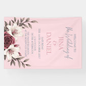 Hochzeitssuite mit Blumen (pink) Banner (Horizontal)