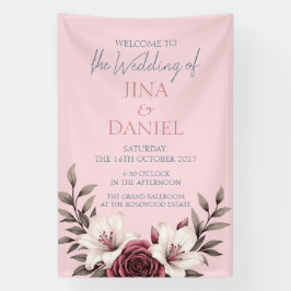 Hochzeitssuite mit Blumen (pink) Banner