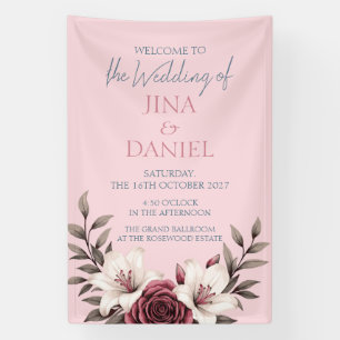 Hochzeitssuite mit Blumen (pink) Banner