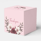 Hochzeitssuite mit Blumen (pink) Geschenkschachtel (Rückseite)