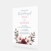 Hochzeitssuite mit Blumen (Weiß) Acrylschild (Winkel)