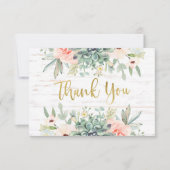 Hochzeitssusccules Dankeschön-Karte Dankeskarte (Vorderseite)