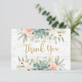 Hochzeitssusccules Dankeschön-Karte Dankeskarte (Stehend Vorderseite)