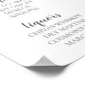 Hochzeitssymbol - Bar Menu Blumenschild Poster (Ecke)
