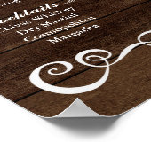 Hochzeitssymbol - Bar Menu Rustic Wedding Sign Poster (Ecke)