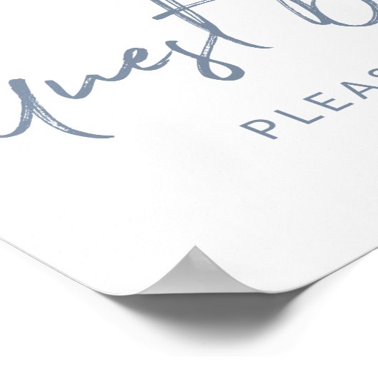 Hochzeitssymbol "Bitte unterzeichnen" Typografie | Poster (Ecke)