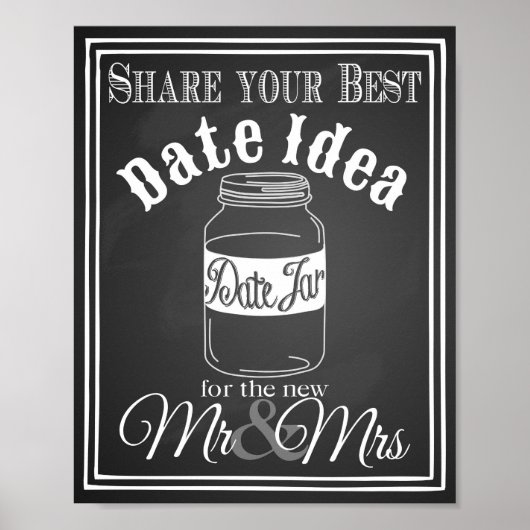 Hochzeitssymbol "Date jar Guest book" - Tafel Poster (Vorne)