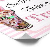 Hochzeitssymbol für Candy Buffet Pink Poster (Ecke)