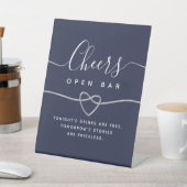 Hochzeitssymbol für das offene Bar Pedestal Sockelschild (In SItu)