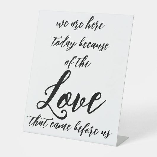 Hochzeitssymbol für Liebe Sockelschild (Vorderseite)