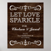 Hochzeitssymbol - Gelassen Liebe Sparkle Rustikale Poster (Vorne)
