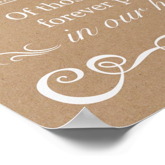 Hochzeitssymbol - In Love Memory Rustikales Hochze Poster (Ecke)