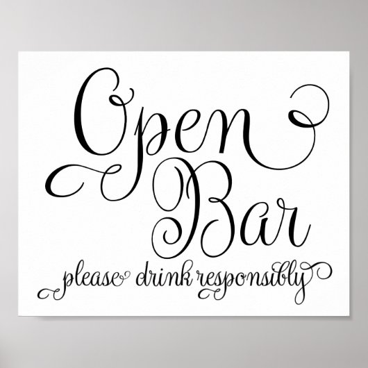 Hochzeitssymbol - Open Bar Sign - Poster (Vorne)