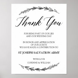 Hochzeitssymbol - Spende Laurel Wedding Sign Poster