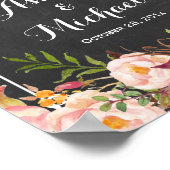 Hochzeitssymbol, Vintages Chalkboard floral Poster (Ecke)