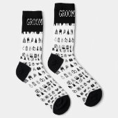 Hochzeitssymbole Groom Crew Custom Socken (Rechts)
