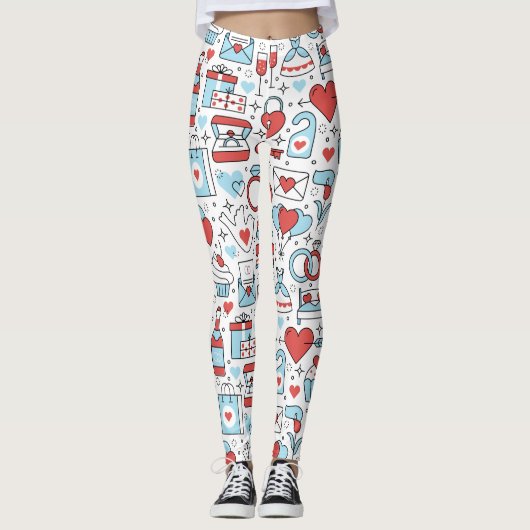 Hochzeitssymbole Leggings (Vorderseite)