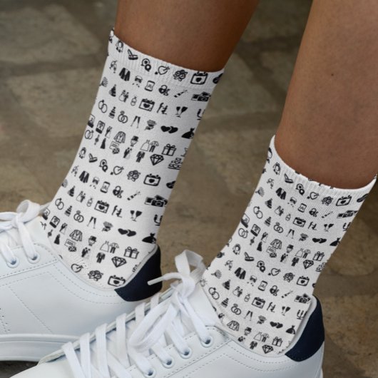 Hochzeitssymbole Rings Bride Groom Socken