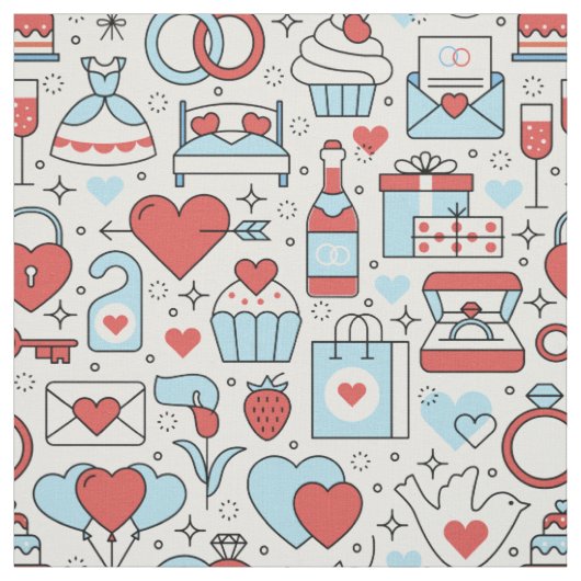 Hochzeitssymbole Stoff (Muster)
