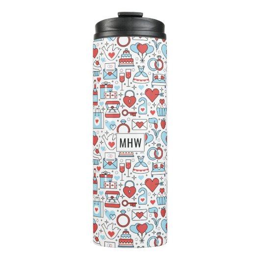 Hochzeitssymbole Thermosbecher (Vorderseite)