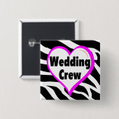 Hochzeitsszebrastreifen (Herz-Zebra-Crew) Button (Vorne & Hinten)