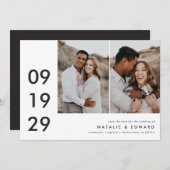 Hochzeitsszeitsgrafik mit mehreren Fotos Save The Date (Vorne/Hinten)