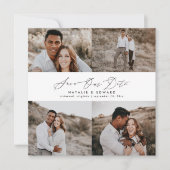 Hochzeitsszeitsgrafik mit mehreren Fotos Save The Date (Vorderseite)