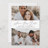 Hochzeitsszeitsgrafik mit mehreren Fotos Save The Date (Vorderseite)