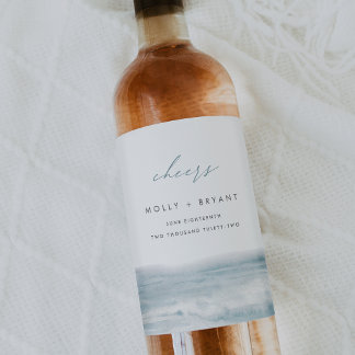 Hochzeitsszenario "Cheers" für die Hochzeit am Ufe Weinetikett