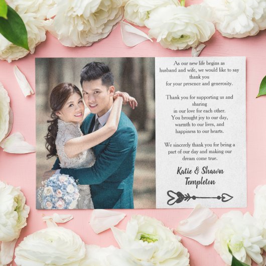 Hochzeitsszenario Foto Vielen Dank doppelseitige P Postkarte