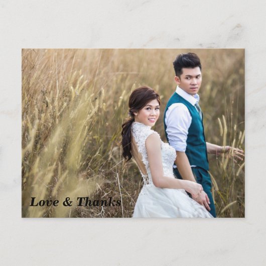 Hochzeitsszenario Foto Vielen Dank doppelseitige P Postkarte (Vorderseite)