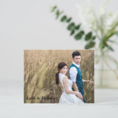 Hochzeitsszenario Foto Vielen Dank doppelseitige P Postkarte (Stehend Vorderseite)