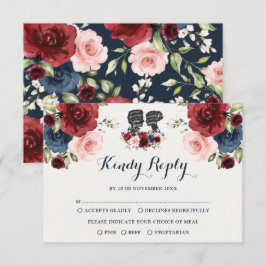 Hochzeitsszenario für die Blume "Navy Burgundy Blu Karte