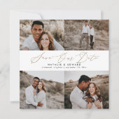 Hochzeitsszenario mit einem modernen MultiFoto-Typ Save The Date (Vorderseite)