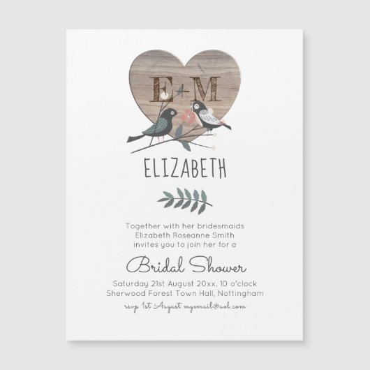 Hochzeitsszenario mit Gravur-Brautparty Magnetkarte (Vorderseite)