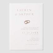 Hochzeitsszenario mit moderner Chic-UltraMinimalis Pergament Einladungen (Vorderseite)