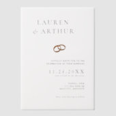 Hochzeitsszenario mit moderner Chic-UltraMinimalis Pergament Einladungen (Vorderseite)