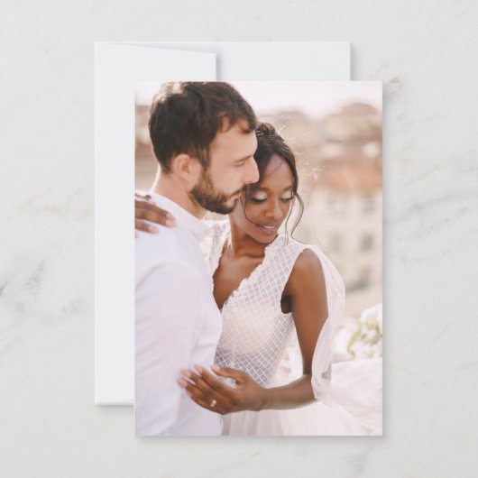 Hochzeitsszenario mit QR-Code und Foto RSVP Karte (Rückseite)