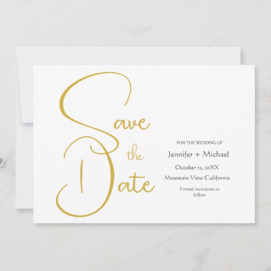 Hochzeitsszenario Moderne Minimalistische Schlicht Einladung (Vorderseite)