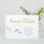 Hochzeitsszenario Moderne Minimalistische Schlicht Save The Date (Stehend Vorderseite)