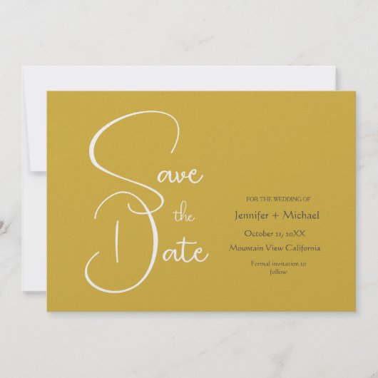 Hochzeitsszenario Moderne Minimalistische Schlicht Save The Date (Vorderseite)
