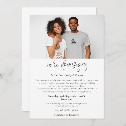 Hochzeitsszenario - Modernes Foto Ankündigung (Vorne/Hinten)