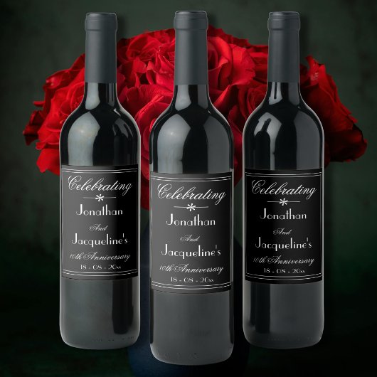 Hochzeitsszenario Party Skript Elegant Schwarz Weinetikett