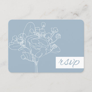 Hochzeitsszenario RSVP (Diamond Blue) Karte