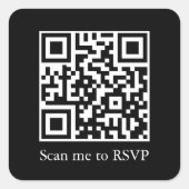 Hochzeitsszenario RSVP Fügen Sie Ihren QR-Code sch Quadratischer Aufkleber (Vorderseite)