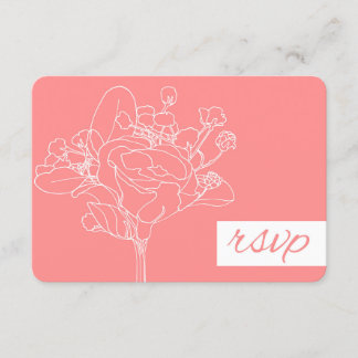 Hochzeitsszenario RSVP (Korallen) Karte